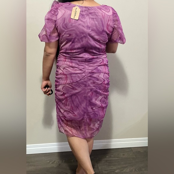 Abstract print bodycon dress - Picture 2 of 5